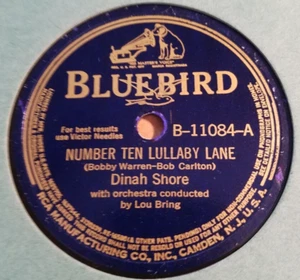 78RPM Bluebird B-11084 Dinah Shore - Number Ten Lullaby Lane / For All Time, VV- - Picture 1 of 4
