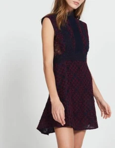 NWT Sandro Peaches Lace Dress in Bordeaux - Picture 1 of 29