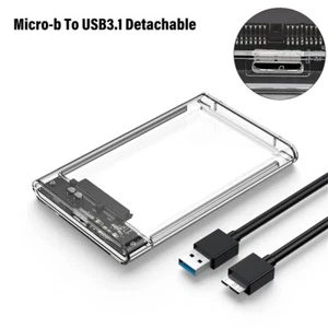 2.5" SATA USB 3.0 Clear Hard Drive Disk HDD SSD Enclosure External Laptop Case - Picture 1 of 7
