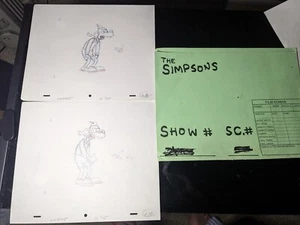 Celda de animación de Los Simpson WACKY DOG (Disney Goofy) dibujos animados vintage I9 2 - Imagen 1 de 4
