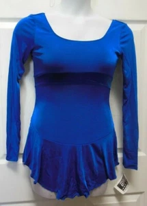  Vestido de baile de skate azul real manga larga grande adulto lazo ribete de terciopelo ajustado - Imagen 1 de 10