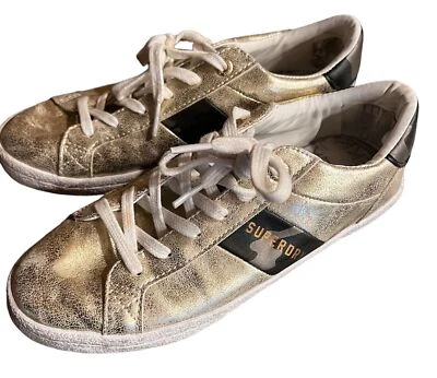 Tênis Superdry feminino EUA 7 baixo profissional tênis metálico Priya sapatos com cadarço y2k - Imagem 1 de 4