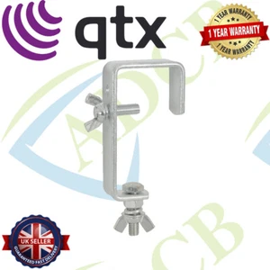 QTX Gancio di Montaggio per Effetti Luce Morsetto Argento Adatto a Pali fino a 45mm - Foto 1 di 1