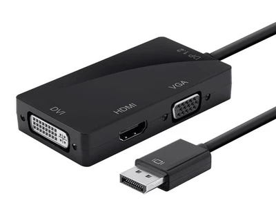 Monoprice DisplayPort 1.2a to 4K HDMI, Dual Link DVI, VGA Passive Adapter, Black - Image 1 of 4