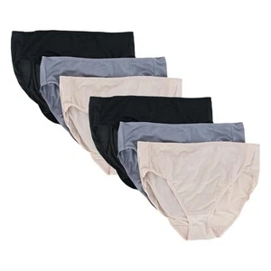 Fruit of the Loom Women's Microfiber Hi-Cut Panties Assorted (6 Pack) - Picture 1 of 11