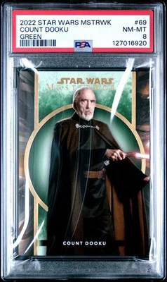 2022 Topps Star Wars Masterwork Count Dooku #69 Green /99 PSA 8 - Image 1 of 2