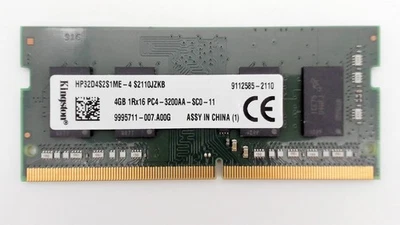 Kingston 4GB 1Rx16 PC4-3200AA SoDIMM Non-ECC DDR4 Laptop Memory RAM L83673-002 - Image 1 of 2