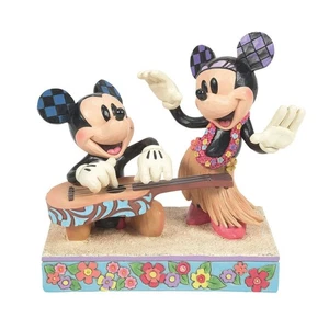 Jim Shore Disney Traditions Mickey & Minnie Hawaiian Luau Figurine 6016330 - Picture 1 of 8