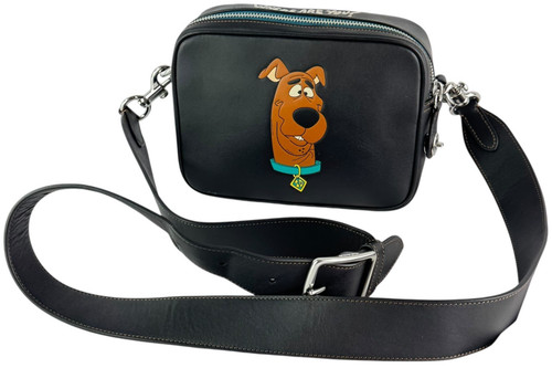Borsa a tracolla Coach Scooby Doo Flight Bag 19 in pelle nera