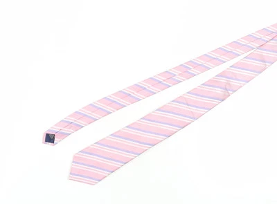 Corbata de seda a rayas rosas para hombre Marks and Spencer Foto 1 de 4