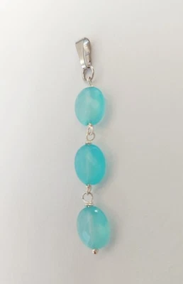 Ciondolo in argento 925 pietra avventurina naturale sfaccettata regalo natale - Immagine 1 di 4