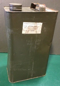 British Army Oil Can Screw Cap PMC 1992, Dented, Olive Green, 2.5L - Foto 1 di 16