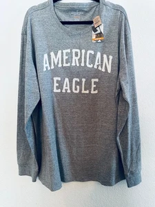 American Eagle Outfitters langärmliges Herren-T-Shirt Active Flex Filz Logo grau 2X - Bild 1 von 3
