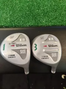 Wilson Mid Size Driver -3 Woods Set Titanium Composite Standard Graphite Shafts - Picture 1 of 9