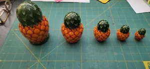 Set of Matryoshka Russian Nesting Dolls - Pineapple- 5 pieces - ~5" tall - Picture 1 of 9