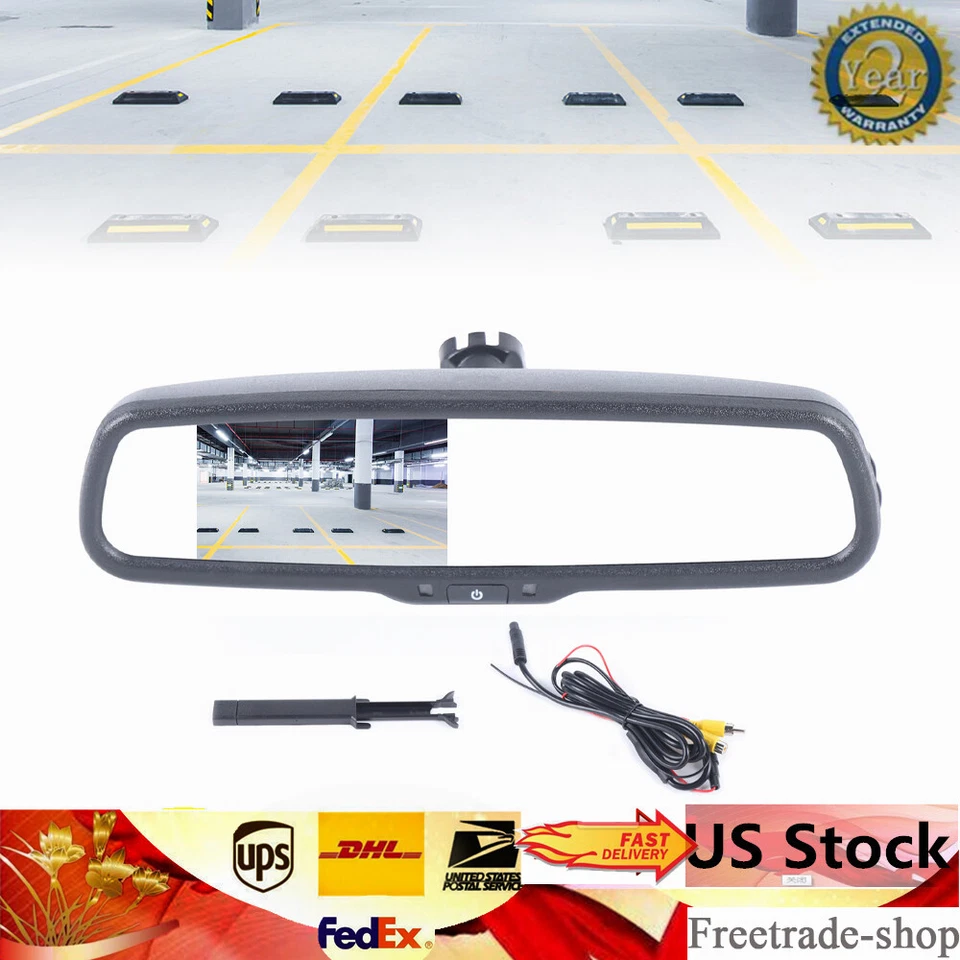 Espejo retrovisor para monitor de coche de 4,3" + soporte para cámara de reversa de respaldo de estacionamiento Foto 1 de 4