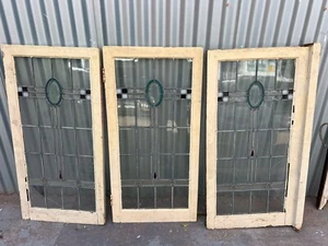 Solid Timber Triple Leadlight Panels - 620w X 1280h X 35d - Picture 1 of 6