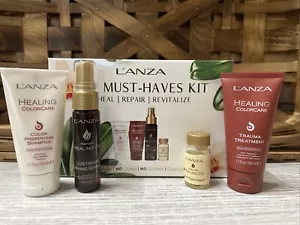 LANZA MINI HEALING COLOR CARE SHAM+ TREAT+SHINE SPRAY+OIL 4 PIECES Travel Size - Picture 1 of 2