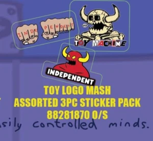Juego de 3 pegatinas Independent Truck Co x Toy Machine Mash Up - Imagen 1 de 1