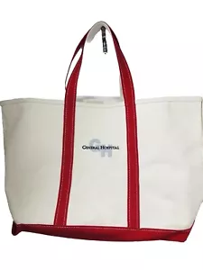 Vintage Script Tag LL Bean Boat & Tote borsa tela rossa ABC/General Hospital USA - Foto 1 di 14