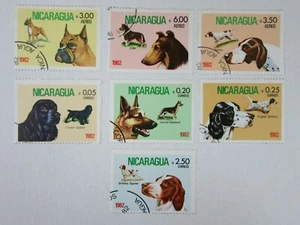 Set of 7 DOG STAMPS From NICARAGUA 1982 #C11 - Picture 1 of 1