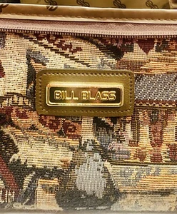 TRAIN CASE BILL BLASS De Colección Años 80 PARÍS ESCENAS TAPIZ COSMÉTICO Bolso de Viaje Usado en Excelente Condición - Imagen 1 de 12