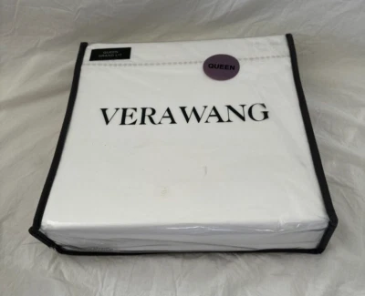 Juego de sábanas Vera Wang 100 % algodón punto simple blanco Queen 4 piezas nuevo en paquete Foto 1 de 4