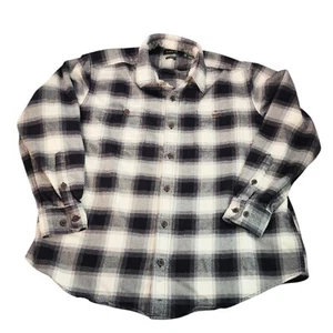 Orvis Shirt Mens XL Black Plaid Flannel Button Down Long Sleeve Classic Heavy - Picture 1 of 20