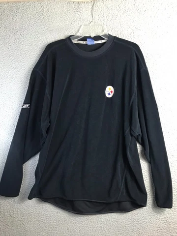 Reebok NFL Equipment Sweater Mens XL Black Pittsburg Steelers Embroider Pullover Cover
