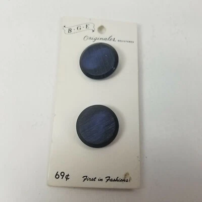 Vintage BGE Originales Buttons Shank New Old Stock Dark Blue MCM - Image 1 of 4