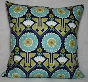 16" Throw Pillow Cover ~ Modern Sunflowers Lake Blue 16X16 Inch Cushion Cover - Picture 1 of 2