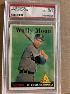 1958 Topps Baseball Wally Moon St. Louis Cardinals Card #210 PSA 6 EX-MT