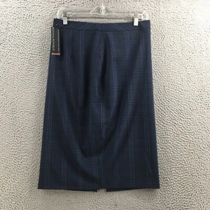 Banana Republic Skyriding Plaid Straight & Pencil Skirt Womens 6 Blue Casual NEW - Picture 1 of 16