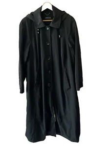Gabardina larga negra London Fog para mujer Mac 20W - Imagen 1 de 15