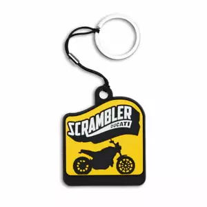 Ducati Scrambler Bike Superbike Rubber Keychain Keyring Yellow New - Picture 1 of 1