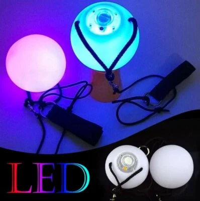 2x RGB LED Poi Balls Glow Balls Soft Glow Poi Balls for Beginners Professionals - Bild 1 von 4