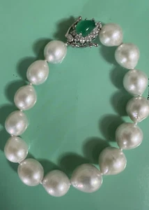 classic 10-12mm south sea baroque white pearl bracelet7.5-8"(sy) - Picture 1 of 11