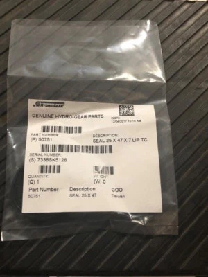 HYDRO GEAR 50751/21543758 Lip seal/gasket 4PACK  25X47X7 FOR PUMP/TRANSAXLE - Image 1 of 4