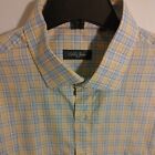Bobby Jones Long Sleeve Men's Golf Shirt Button-down Collared XL Blue Yellow b86