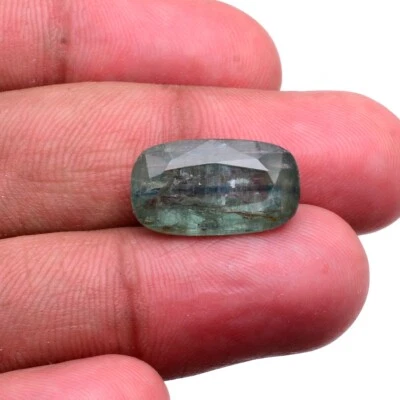 Piedra preciosa deslumbrante corte cojín cianita verde natural de 12,50 quilates 18 mm*10 mm sin tratar Foto 1 de 4