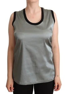 DOLCE & GABBANA Top Silver Round Neck Sleeveless Casual Tank IT48/US14/XXL $350 - Picture 1 of 7