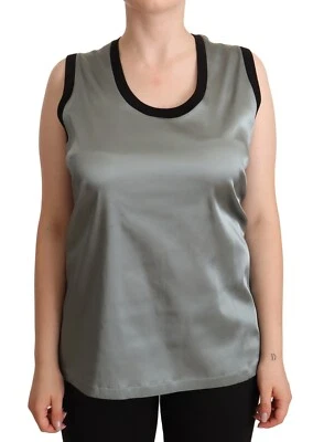 DOLCE & GABBANA Top Silver Round Neck Sleeveless Casual Tank IT48/US14/XXL $350 - Image 1 of 4