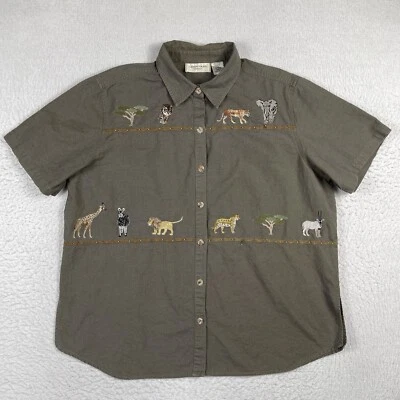 Camisa feminina grama limão 20W animais de safári África deserto leões girafa - Imagem 1 de 4