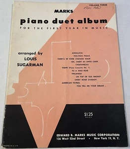 Marks Simplified Piano Duet Album Volume 3 by Louis Sugarman Beginner VTG 1954 - Picture 1 of 8