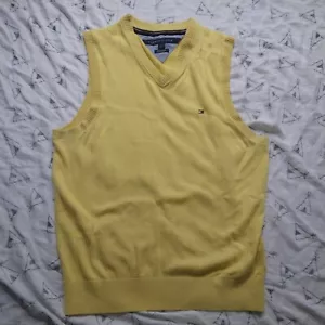 Gilet Tommy Hilfiger uomo Pima cotone giallo scollo a V taglia M - Foto 1 di 4