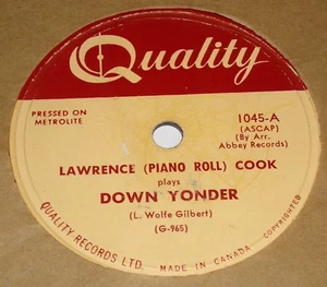Quality 1045 Lawrence Cook Down Yonder / Tiger Rag 78 RPM V+ V+ - Picture 1 of 2
