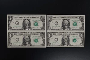 USA 1981A $1 un-cut pair ch-UNC condition LA prefix with same last numbers (v514 - Picture 1 of 2