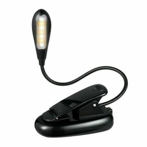 USB 7 LED Reading Light Rechargeable Clip On Bed Book Reading Lamp Stand Light - Picture 1 of 10