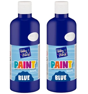 2 x Hobby World Ready To Mix Acrylic Blue Paint With Improved Quality - 500ml - Picture 1 of 6