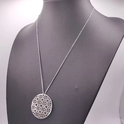 ⭐ Fossil Steel Halskette Collier Anhänger Armband Band Armreif Kette Silber 366⭐ - Bild 1 von 3